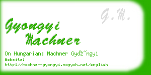 gyongyi machner business card